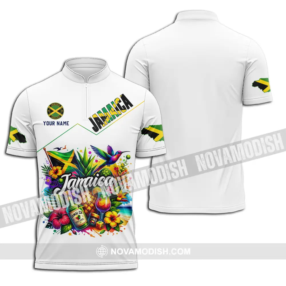 Unisex Shirt - Custom Jamaica Shirt Zipper Polo Shirt / S T-shirt
