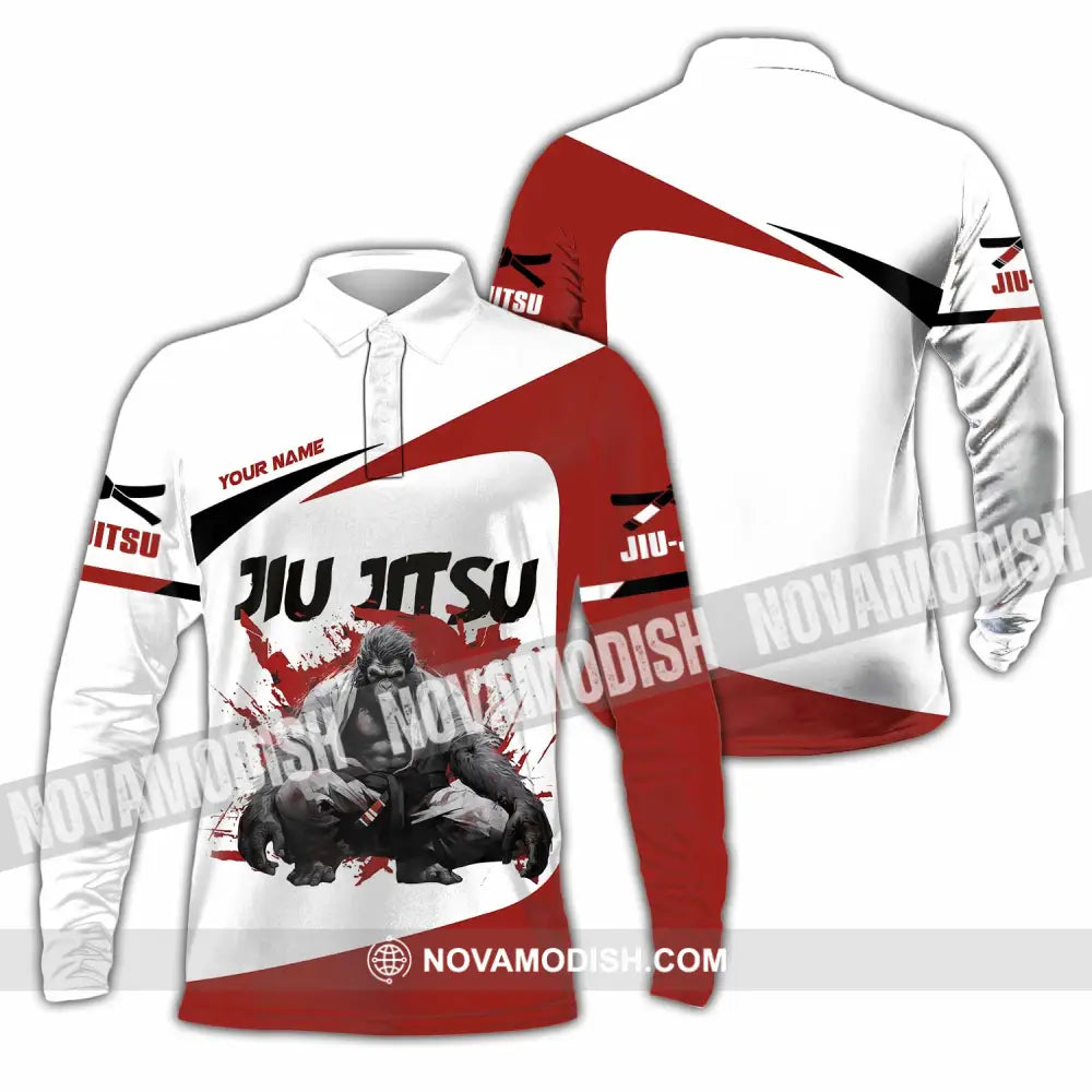 Unisex Shirt - Custom Jiu Jitsu Shirt Long Sleeve Polo / S T-shirt