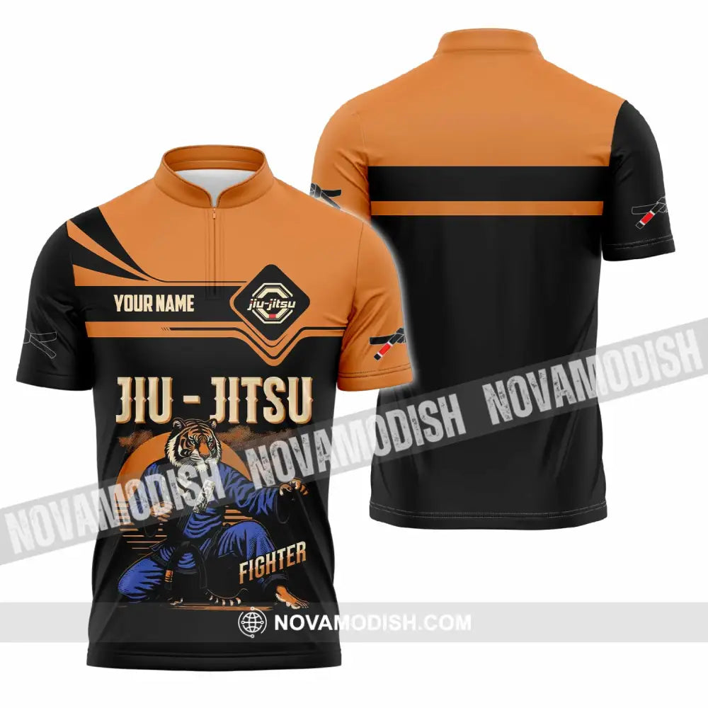 Unisex Shirt - Custom Jiu Jitsu Lover Sport Shirt Zipper Polo Shirt / S T-shirt