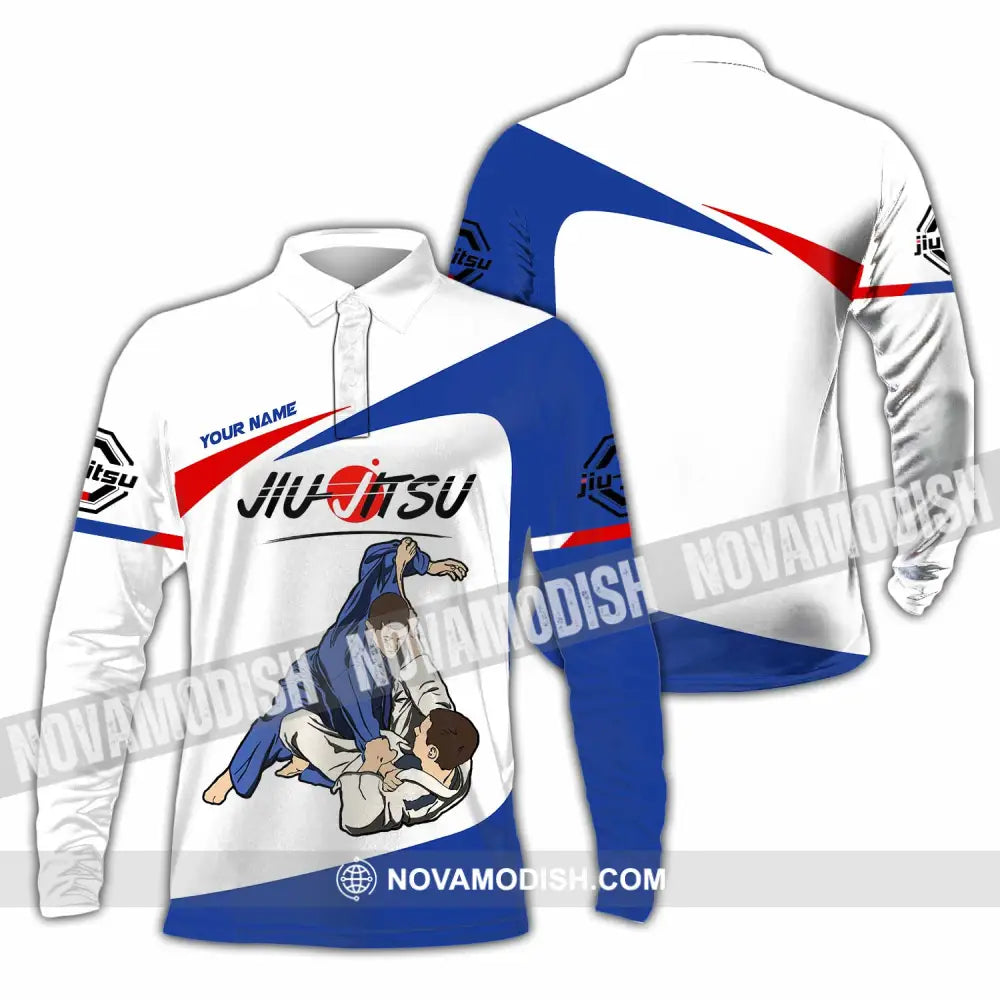 Unisex Shirt - Custom Jiu Jitsu Player Sport Shirt Long Sleeve Polo / S T-shirt