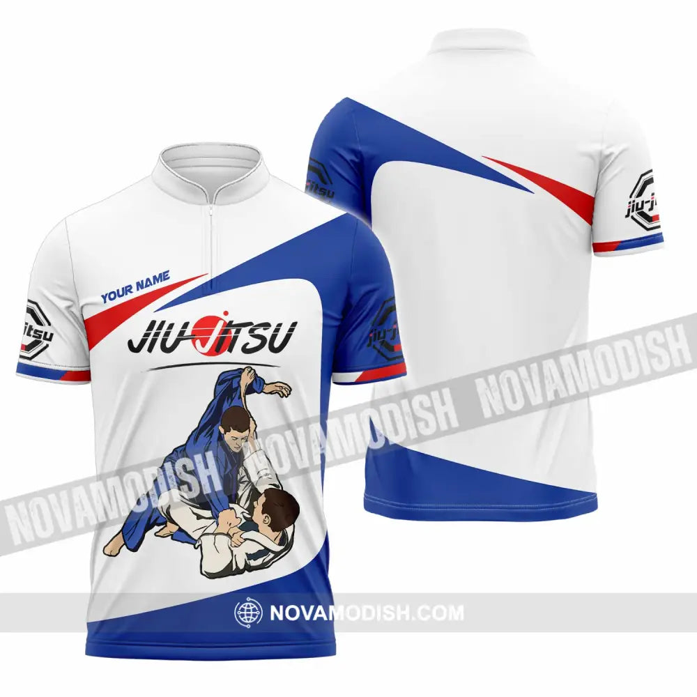 Unisex Shirt - Custom Jiu Jitsu Player Sport Shirt Zipper Polo Shirt / S T-shirt