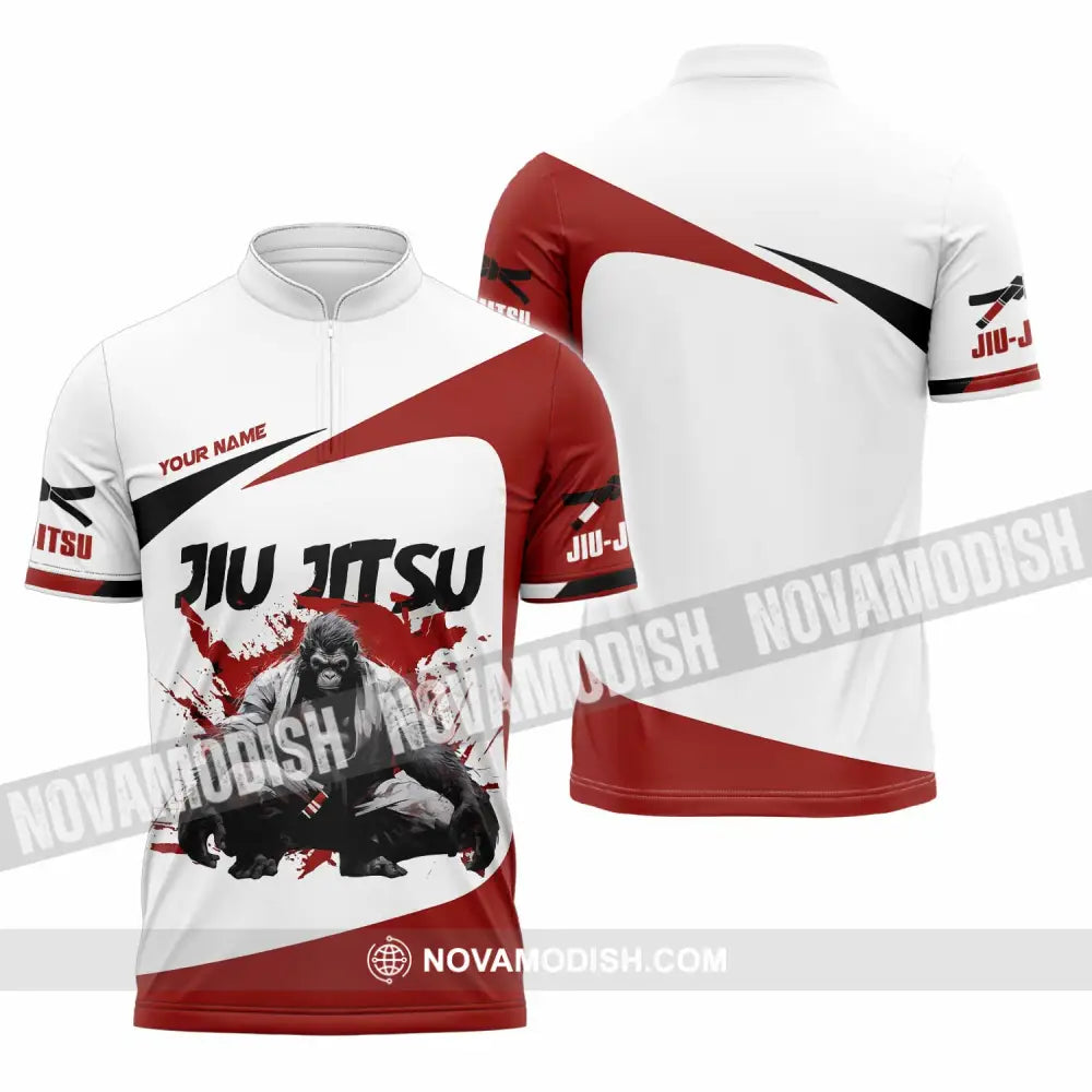 Unisex Shirt - Custom Jiu Jitsu Shirt Zipper Polo Shirt / S T-shirt