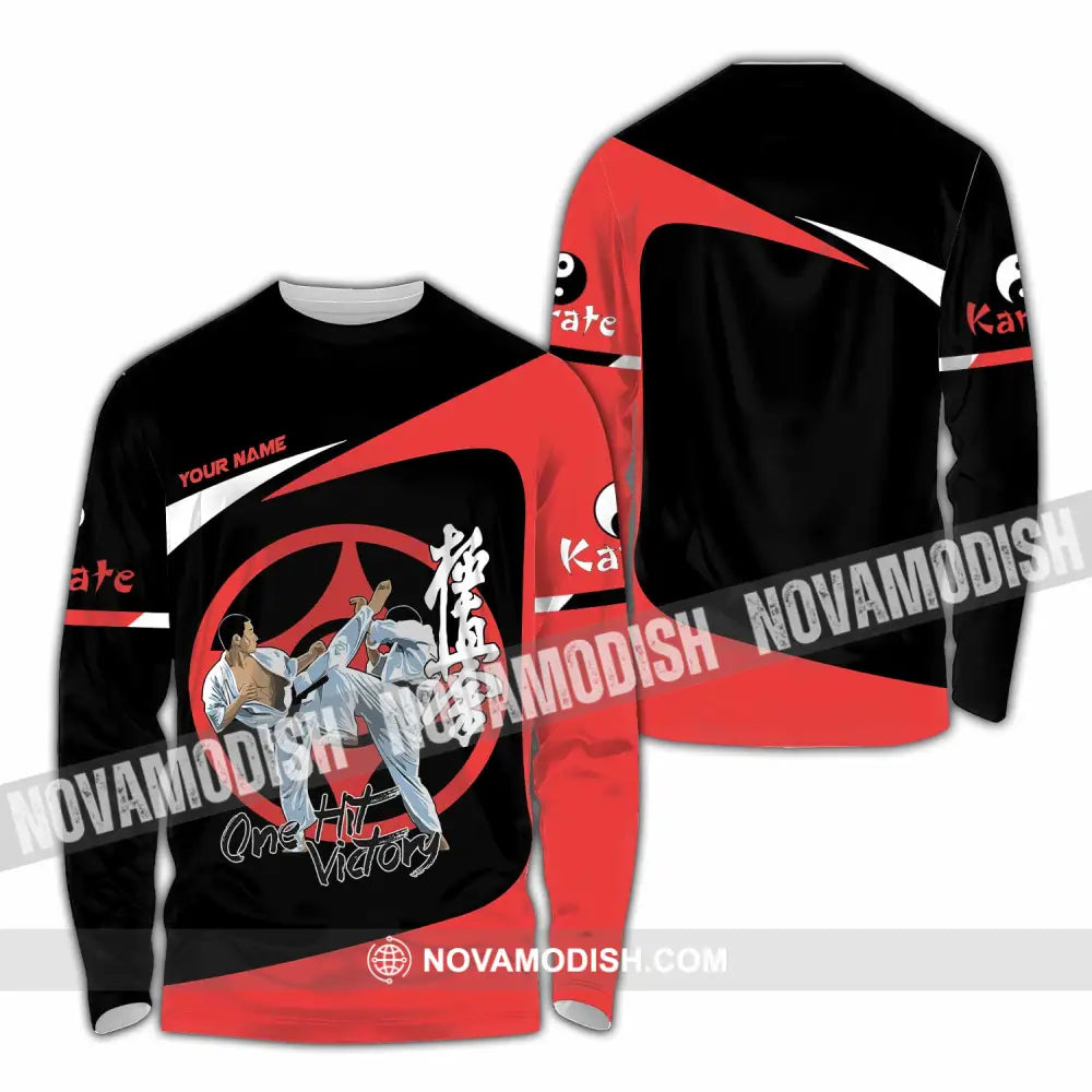 Unisex Shirt - Custom Karate One Hit Victory Shirt Long Sleeve Shirt / S T-shirt