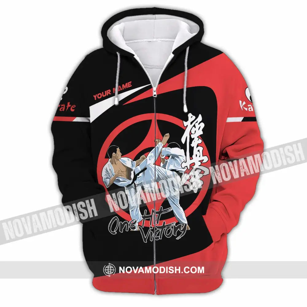 Unisex Shirt - Custom Karate One Hit Victory Shirt Zipper Hoodie / S T-shirt