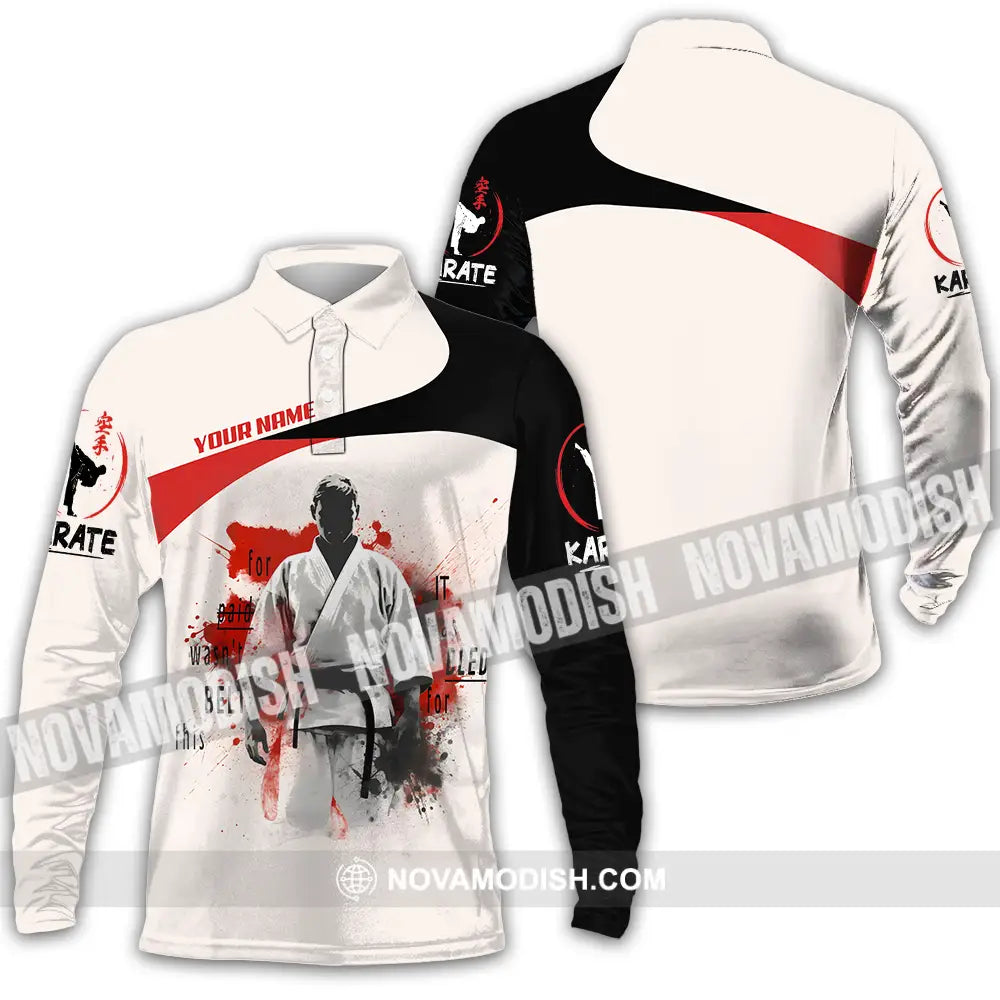 Unisex Shirt - Custom Karate Player Shirt Long Sleeve Polo / S T-shirt