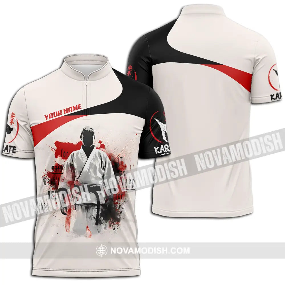 Unisex Shirt - Custom Karate Player Shirt Zipper Polo Shirt / S T-shirt