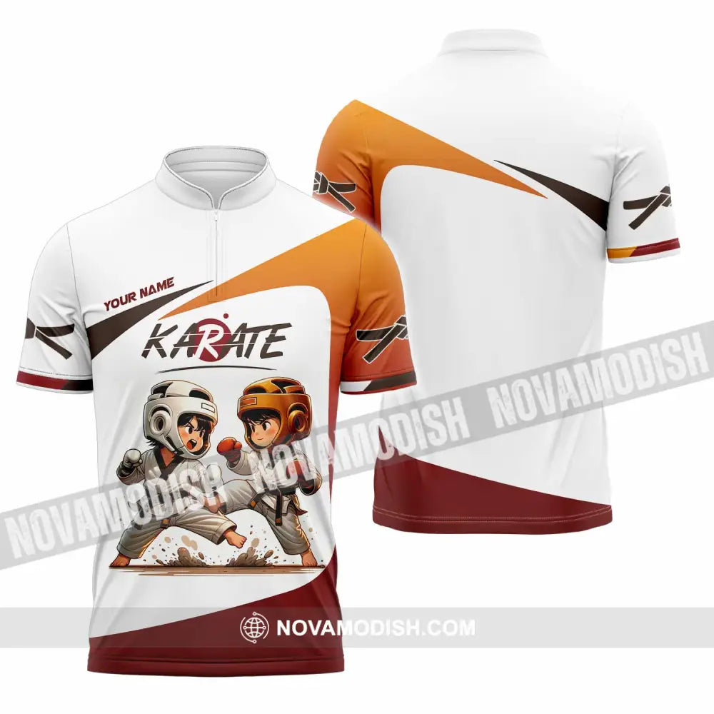 Unisex Shirt - Custom Karate Shirt Zipper Polo Shirt / S T-shirt
