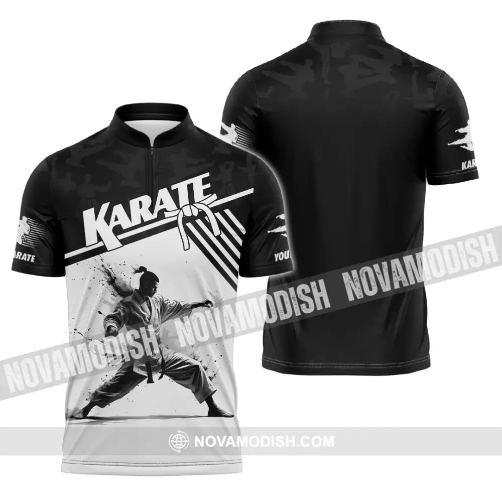 Unisex Shirt - Custom Karate Shirt Zipper Polo Shirt / S T-shirt