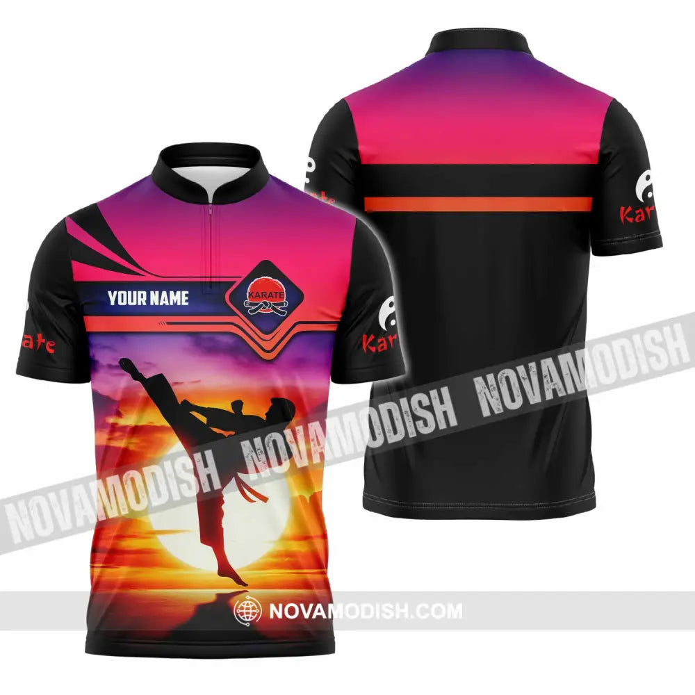 Unisex Shirt - Custom Karate Shirt Zipper Polo Shirt / S T-shirt