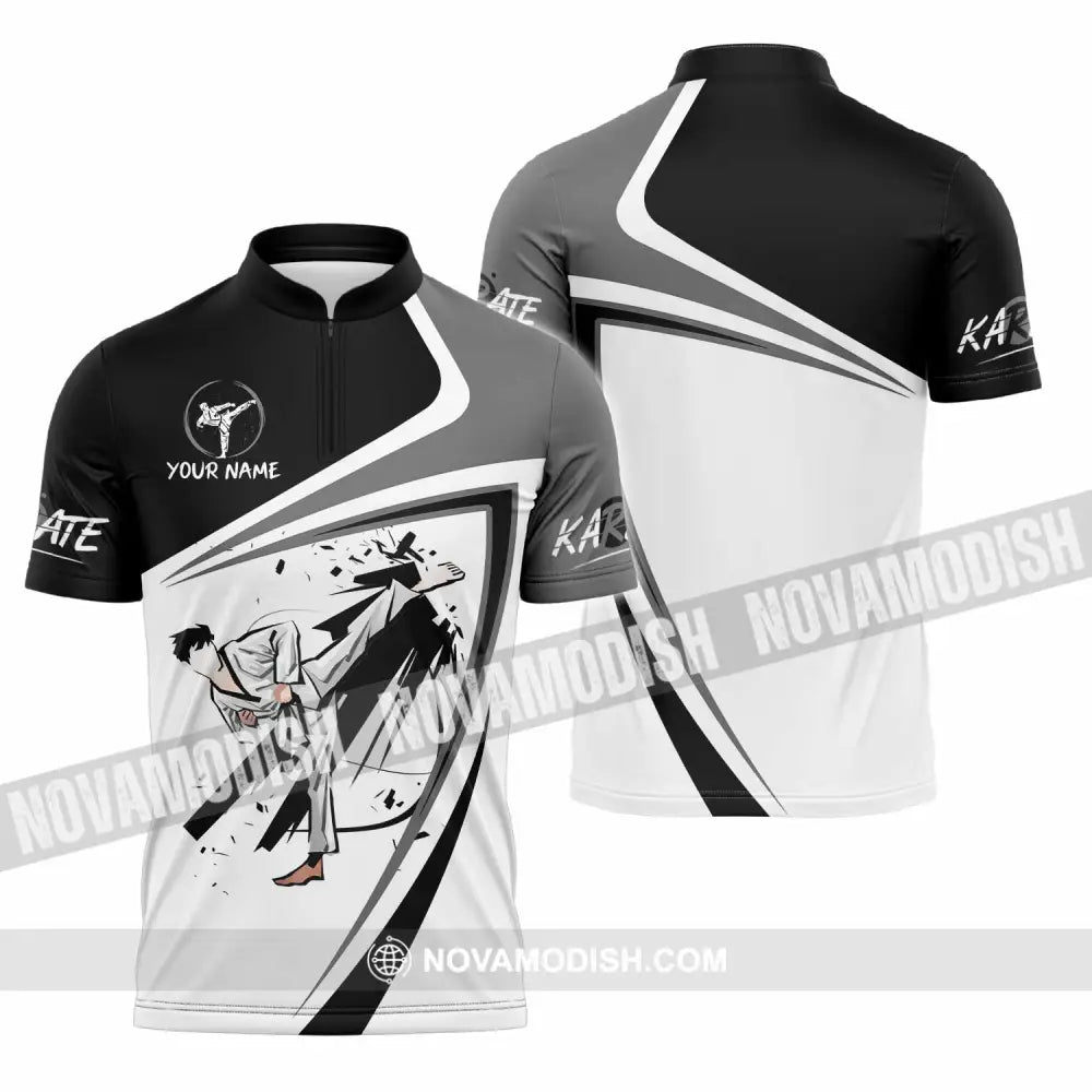 Unisex Shirt - Custom Karate Shirt Zipper Polo Shirt / S T-shirt