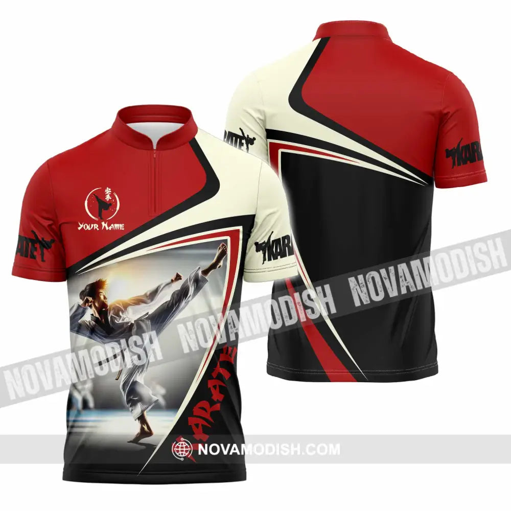 Unisex Shirt - Custom Karate Shirt Zipper Polo Shirt / S T-shirt