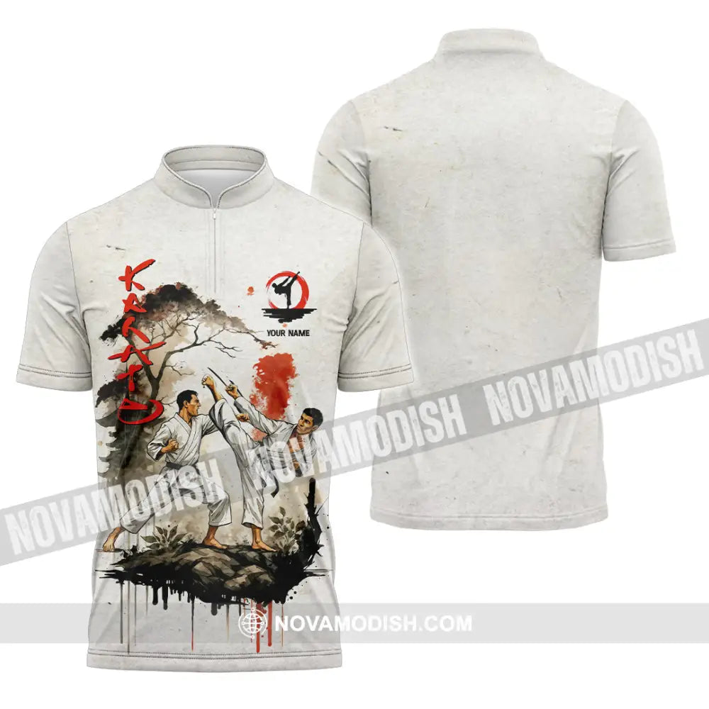 Unisex Shirt - Custom Karate Shirt Zipper Polo Shirt / S T-shirt