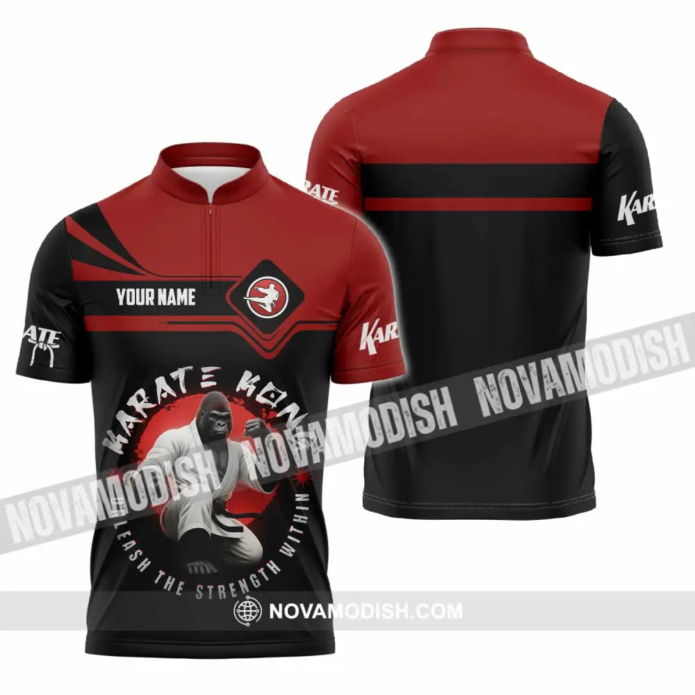 Unisex Shirt - Custom Karate Shirt Zipper Polo Shirt / S T-shirt