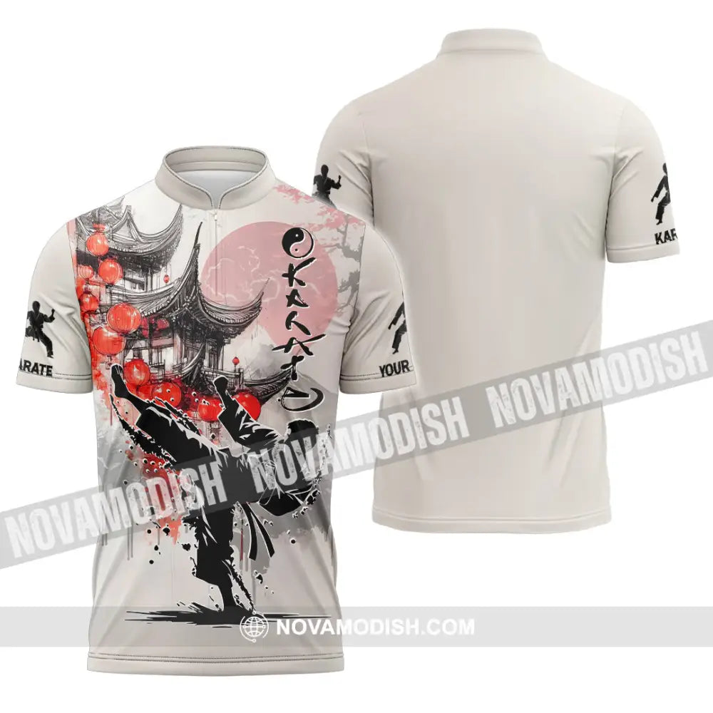 Unisex Shirt - Custom Karate Shirt Zipper Polo Shirt / S T-shirt
