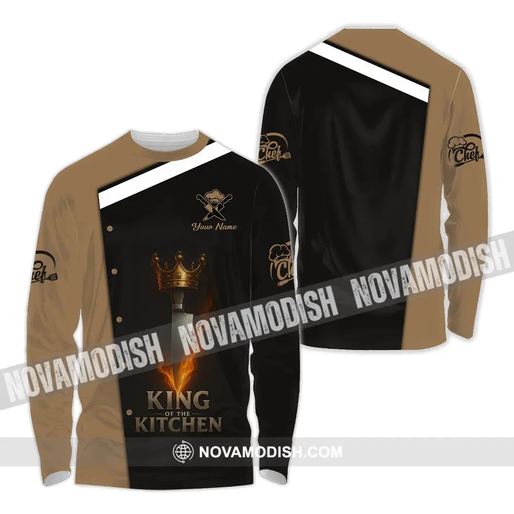 Unisex Shirt - Custom King Of Kitchen Chef Shirt Long Sleeve Shirt / S T-shirt
