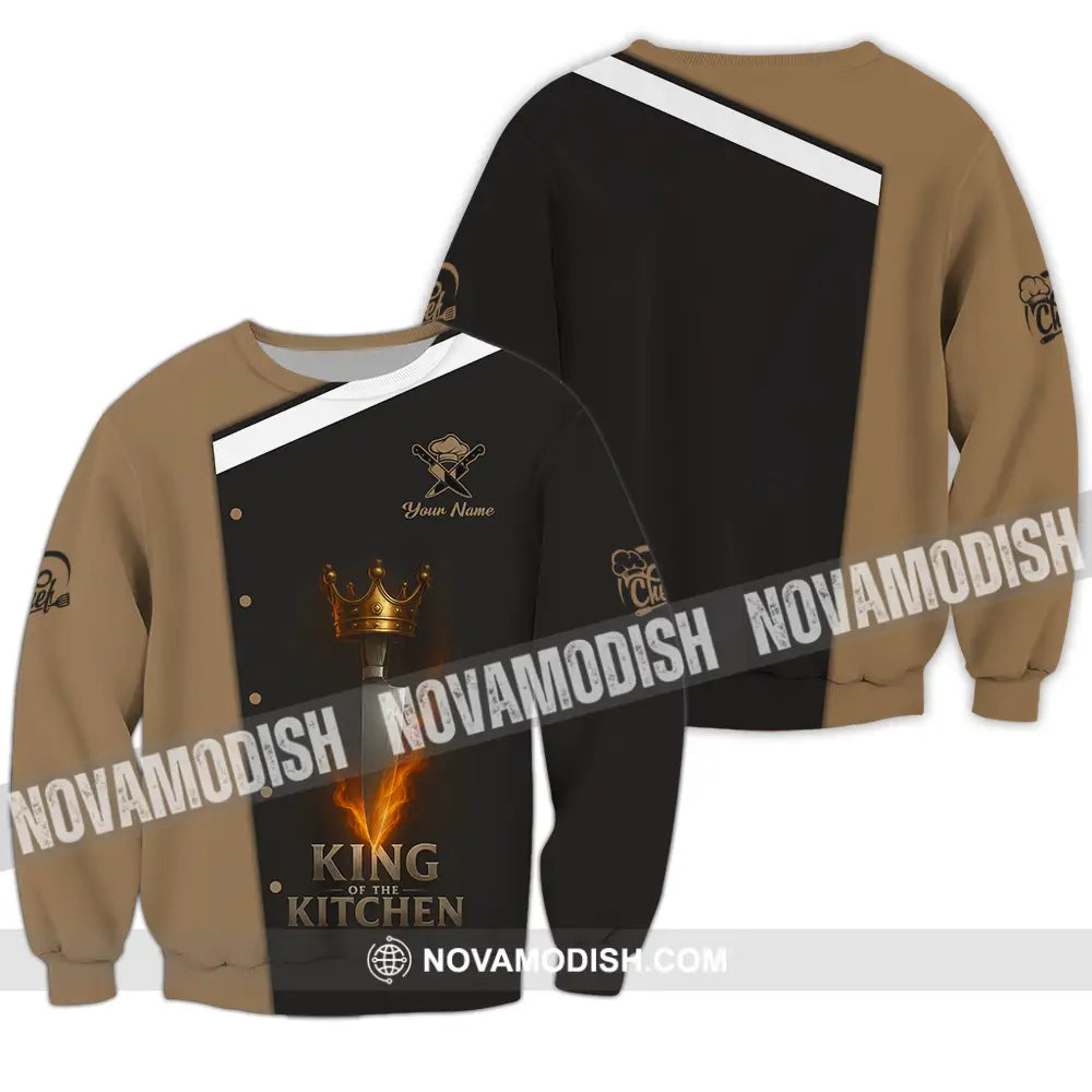 Unisex Shirt - Custom King Of Kitchen Chef Shirt Long Sleeve / S T-shirt