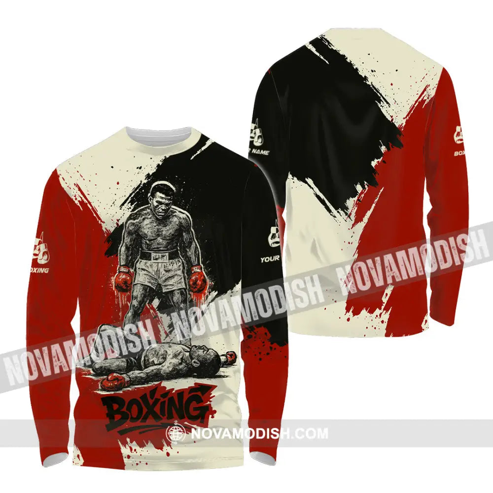 Unisex Shirt - Custom Knock Out Boxing Sport Shirt Long Sleeve Shirt / S T-shirt