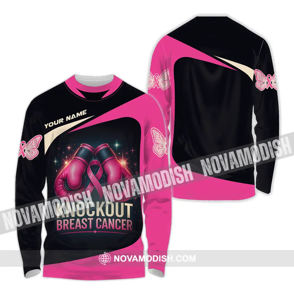 Unisex Shirt - Custom Knock Out Breast Cancer Shirt Long Sleeve Shirt / S T-shirt