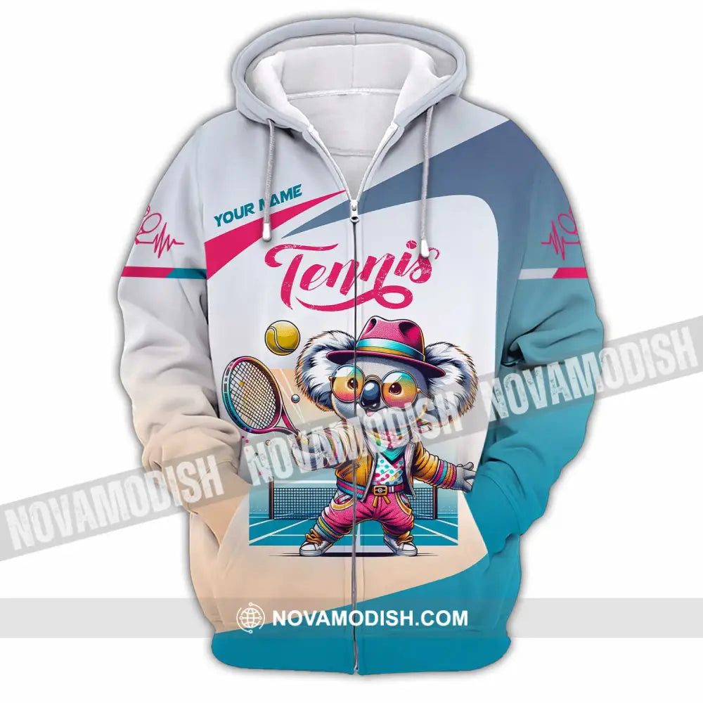 Unisex Shirt - Custom Koala Tennis Sport Shirt Zipper Hoodie / S T-shirt