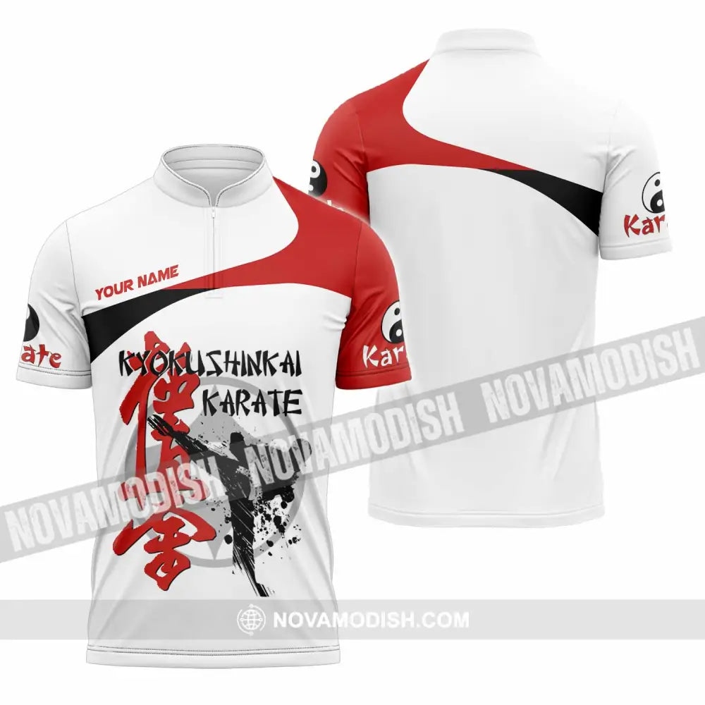 Unisex Shirt - Custom Kyokushin Karate Shirt Zipper Polo Shirt / S T-shirt