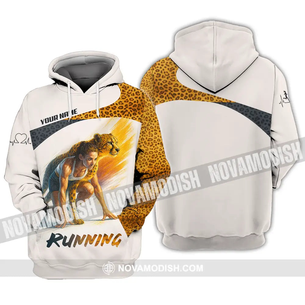 Unisex Shirt - Custom Leopard Running Shirt Hoodie / S T-shirt