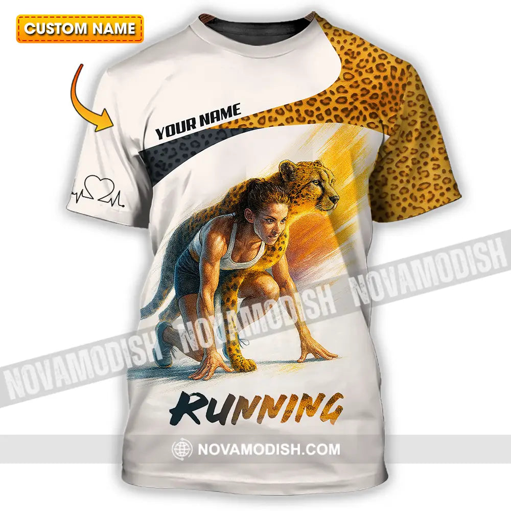 Unisex Shirt - Custom Leopard Running Shirt T-shirt
