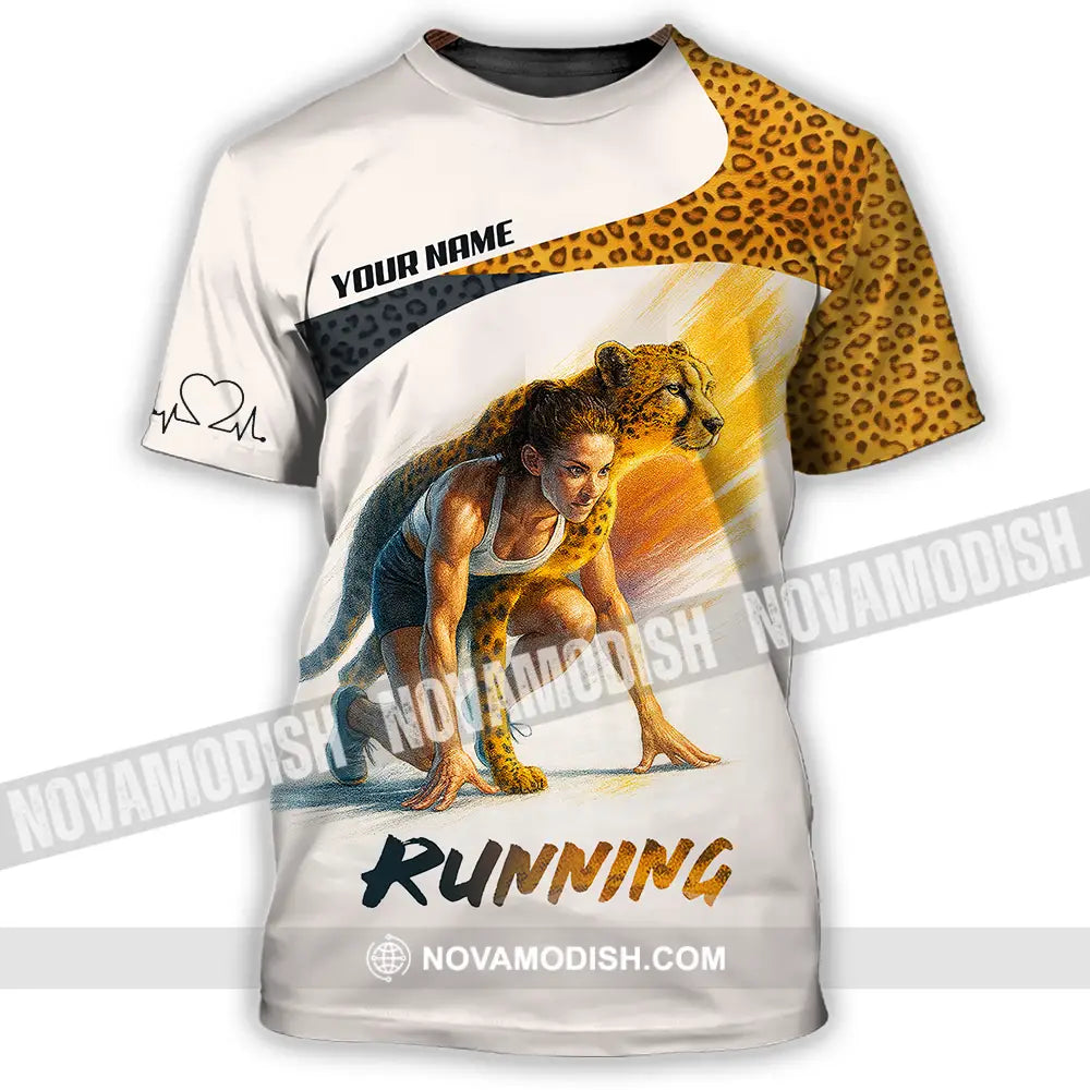 Unisex Shirt - Custom Leopard Running Shirt T-Shirt / S T-shirt