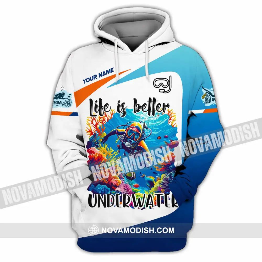 Unisex Shirt - Custom Life Is Better Underwater Diving Shirt Hoodie / S T-shirt