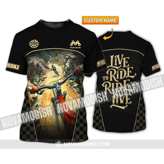 Unisex Shirt - Custom Live To Ride Mountain Bike Shirt T-shirt