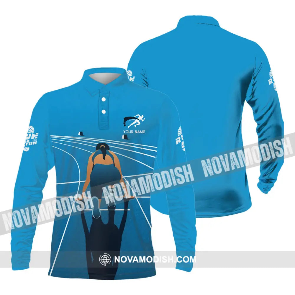 Unisex Shirt - Custom Love Running Sport Shirt Long Sleeve Polo / S T-shirt