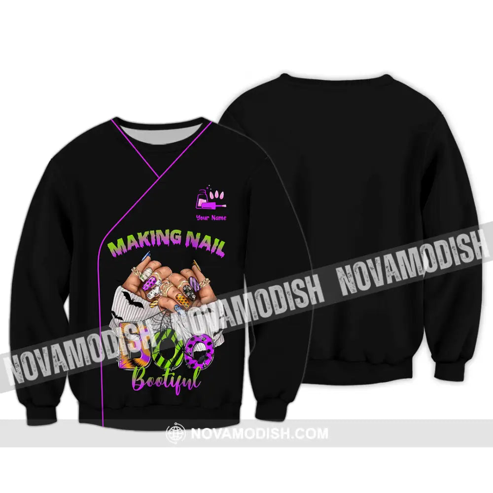 Unisex Shirt - Custom Making Nail Bootiful Halloween Nails Artist Shirt Long Sleeve / S T-shirt