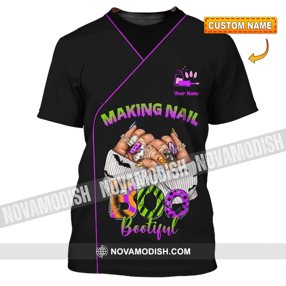 Unisex Shirt - Custom Making Nail Bootiful Halloween Nails Artist Shirt T-shirt