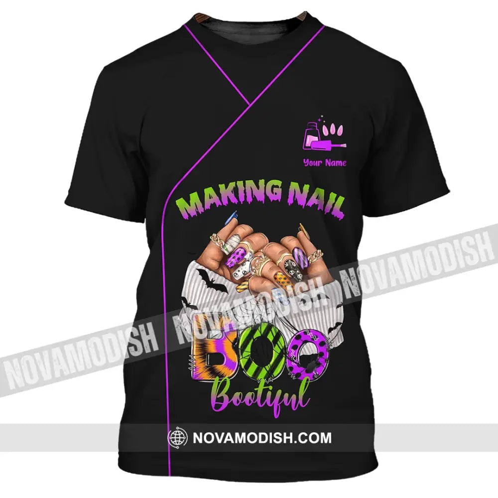 Unisex Shirt - Custom Making Nail Bootiful Halloween Nails Artist Shirt T-Shirt / S T-shirt