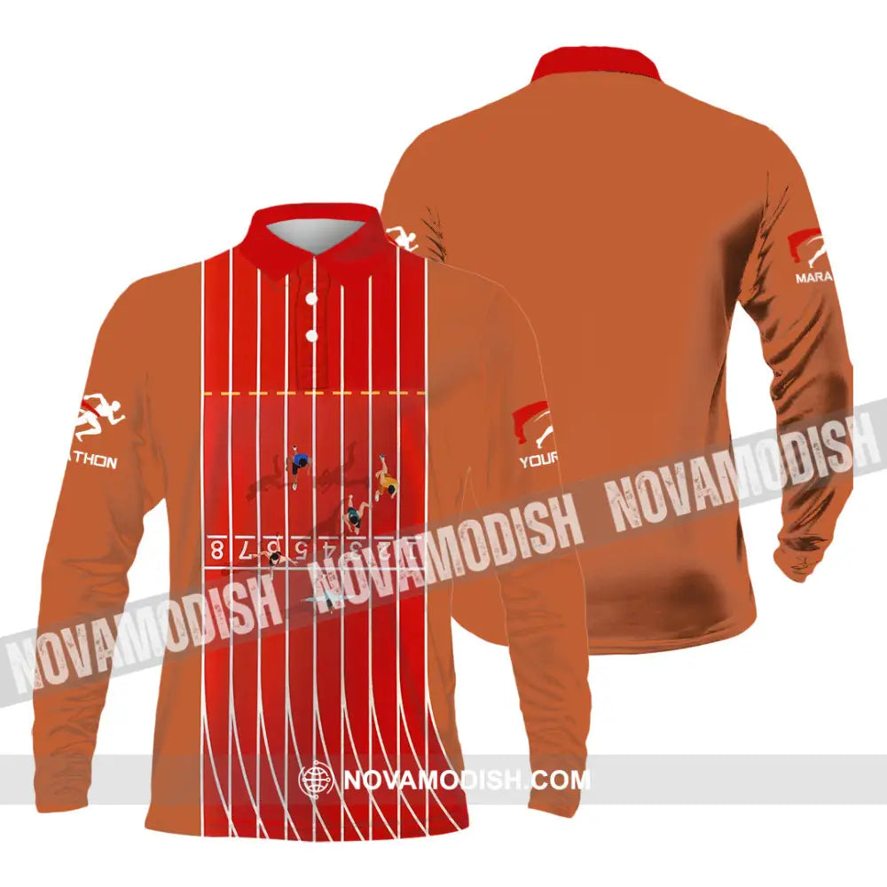 Unisex Shirt - Custom Marathon Running Lover Sport Shirt Long Sleeve Polo / S T-shirt