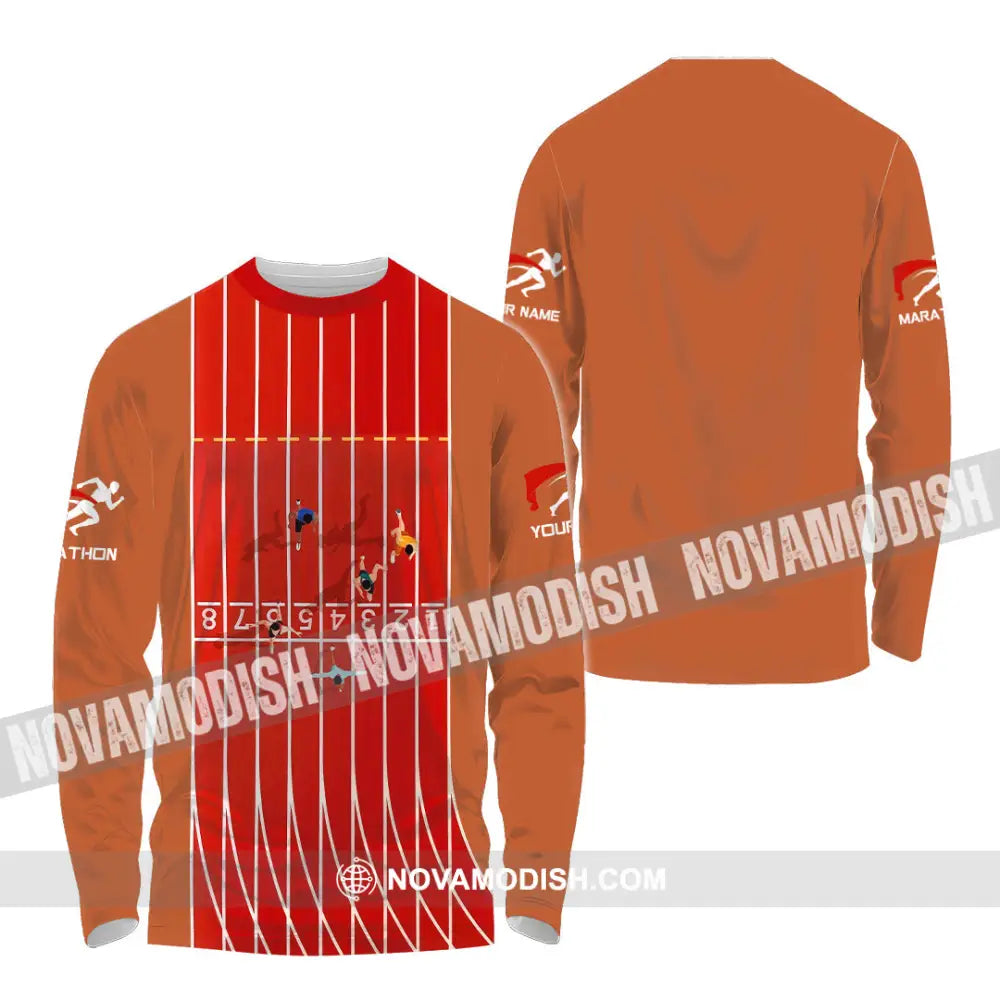 Unisex Shirt - Custom Marathon Running Lover Sport Shirt Long Sleeve Shirt / S T-shirt