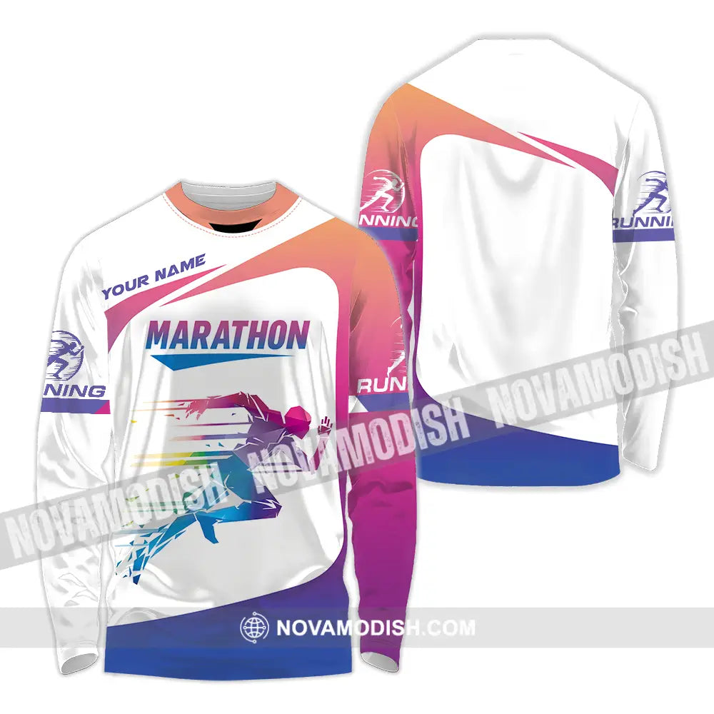 Unisex Shirt - Custom Marathon Running Lover Sport Shirt Long Sleeve Shirt / S T-shirt