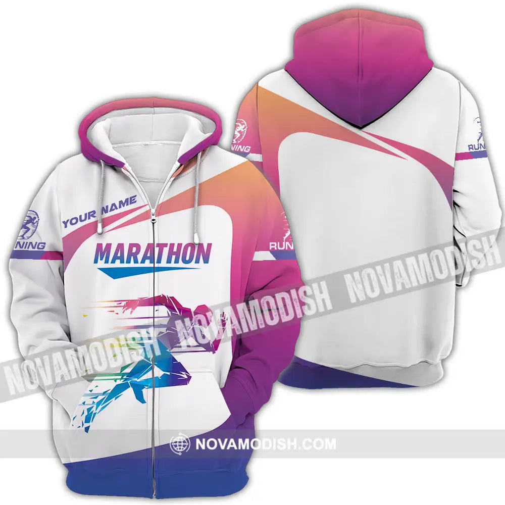 Unisex Shirt - Custom Marathon Running Lover Sport Shirt Zipper Hoodie / S T-shirt