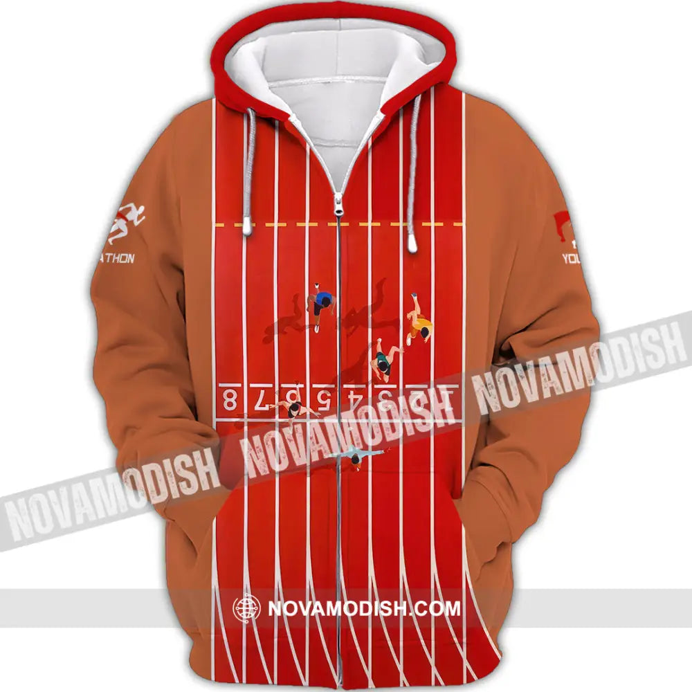 Unisex Shirt - Custom Marathon Running Lover Sport Shirt Zipper Hoodie / S T-shirt