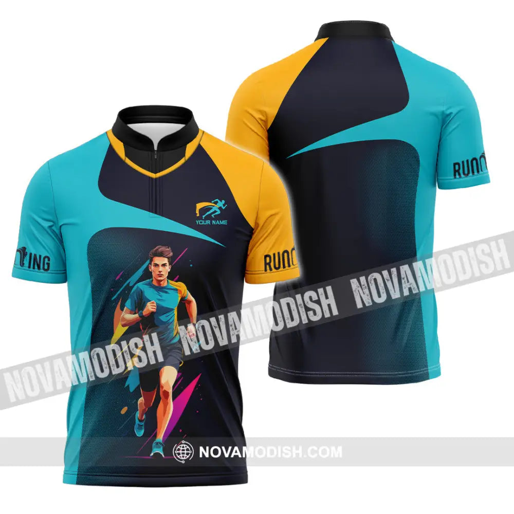 Unisex Shirt - Custom Marathon Running Lover Sport Shirt Zipper Polo Shirt / S T-shirt