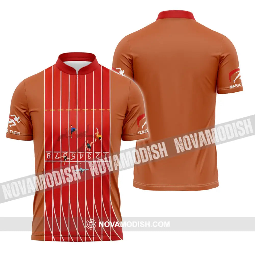 Unisex Shirt - Custom Marathon Running Lover Sport Shirt Zipper Polo Shirt / S T-shirt