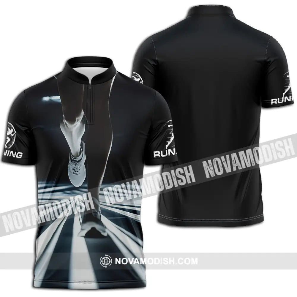 Unisex Shirt - Custom Marathon Running Lover Sport Shirt Zipper Polo Shirt / S T-shirt