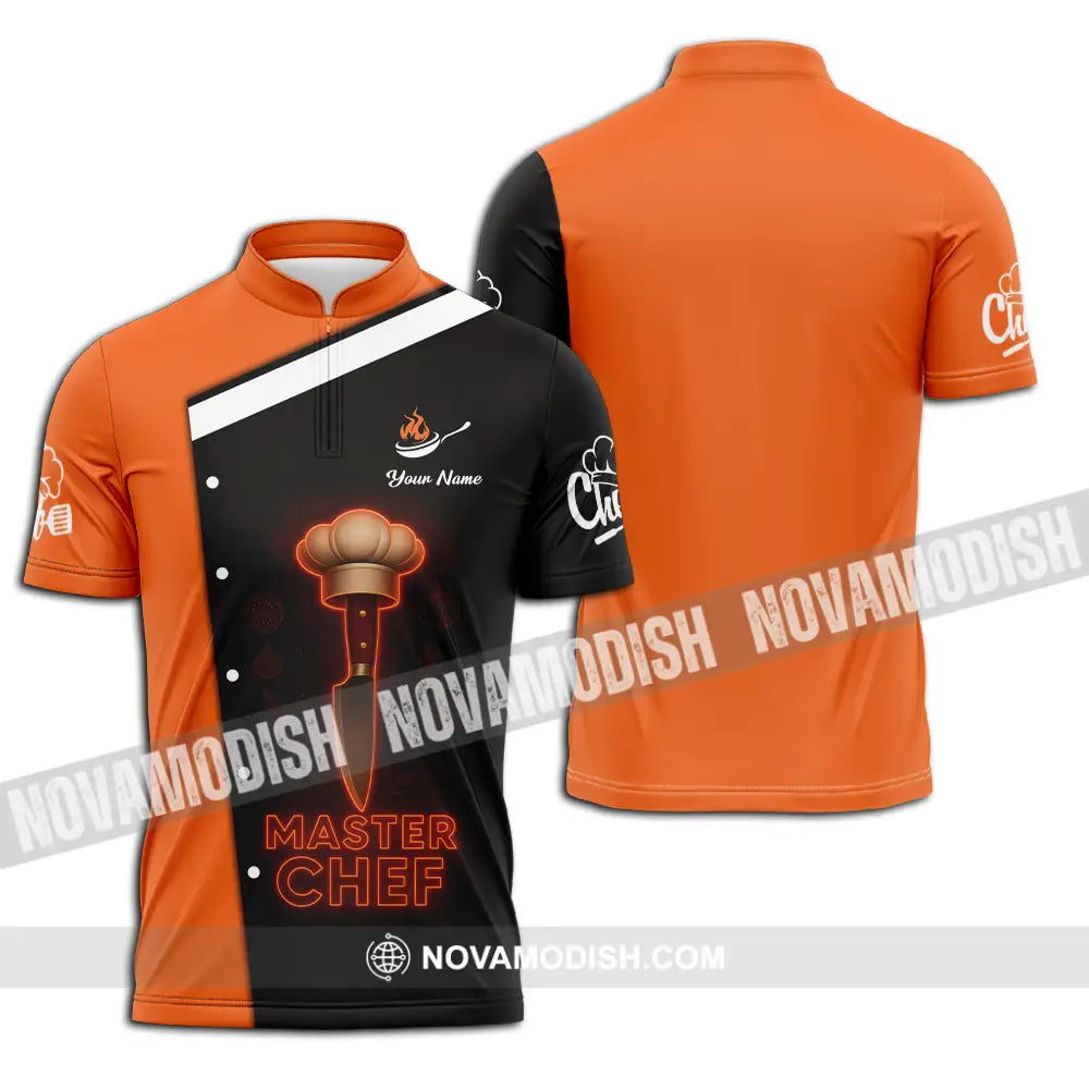 Unisex Shirt - Custom Master Chef Shirt Zipper Polo Shirt / S T-shirt