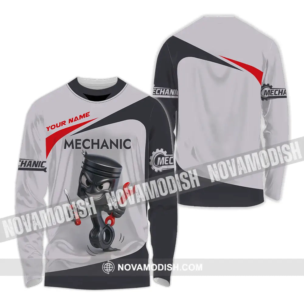 Unisex Shirt - Custom Mechanic Shirt Long Sleeve Shirt / S T-shirt