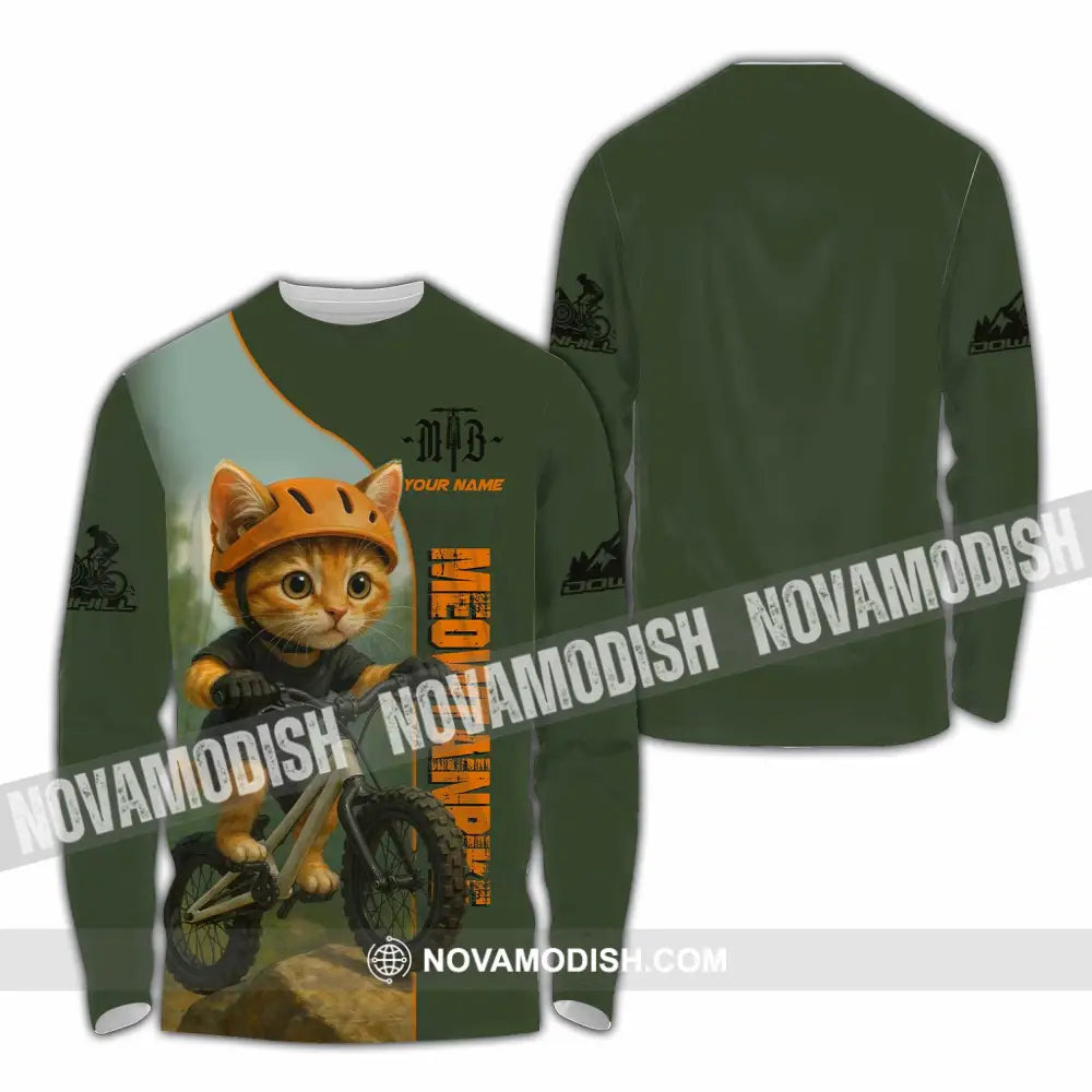 Unisex Shirt - Custom Meowtain Bike Shirt Long Sleeve Shirt / S T-shirt