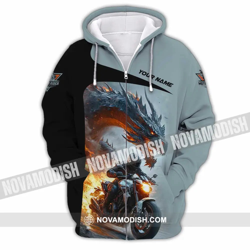 Unisex Shirt - Custom Moto Rider Shirt Zipper Hoodie / S T-shirt