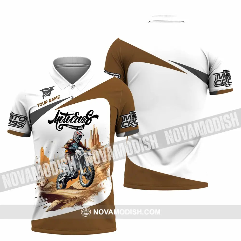 Unisex Shirt - Custom Motocross Born To Ride Shirt Polo Shirt / S T-shirt