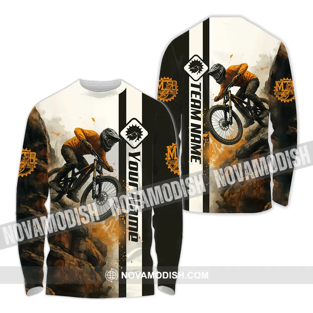 Unisex Shirt - Custom Mountain Bike Shirt Long Sleeve Shirt / S T-shirt
