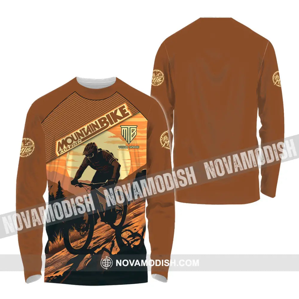 Unisex Shirt - Custom Mountain Bike Shirt Long Sleeve Shirt / S T-shirt