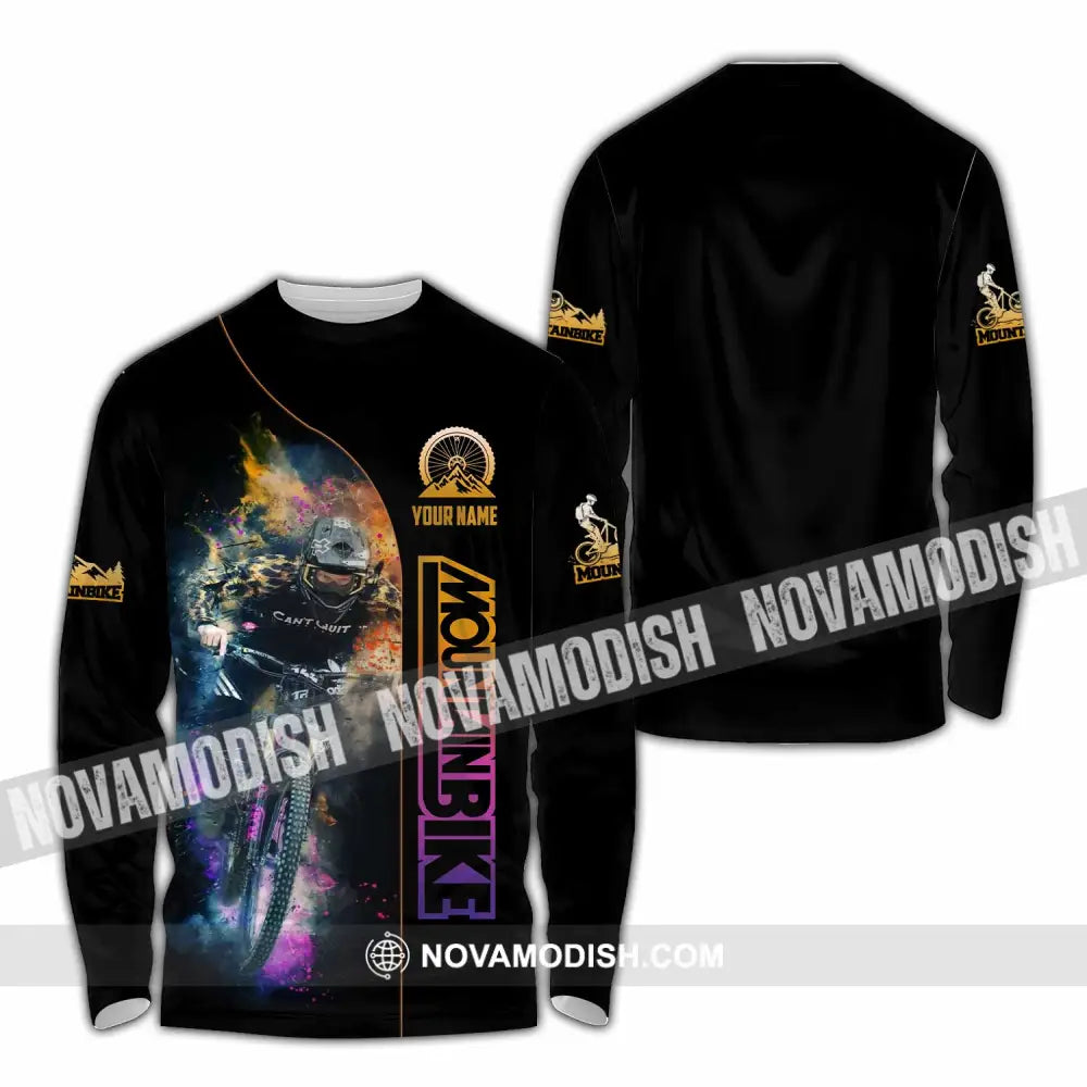 Unisex Shirt - Custom Mountain Bike Shirt Long Sleeve Shirt / S T-shirt