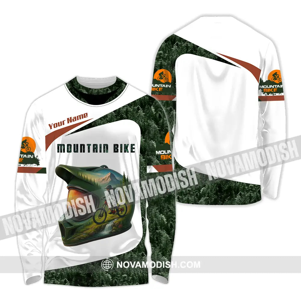 Unisex Shirt - Custom Mountain Bike Shirt Long Sleeve Shirt / S T-shirt